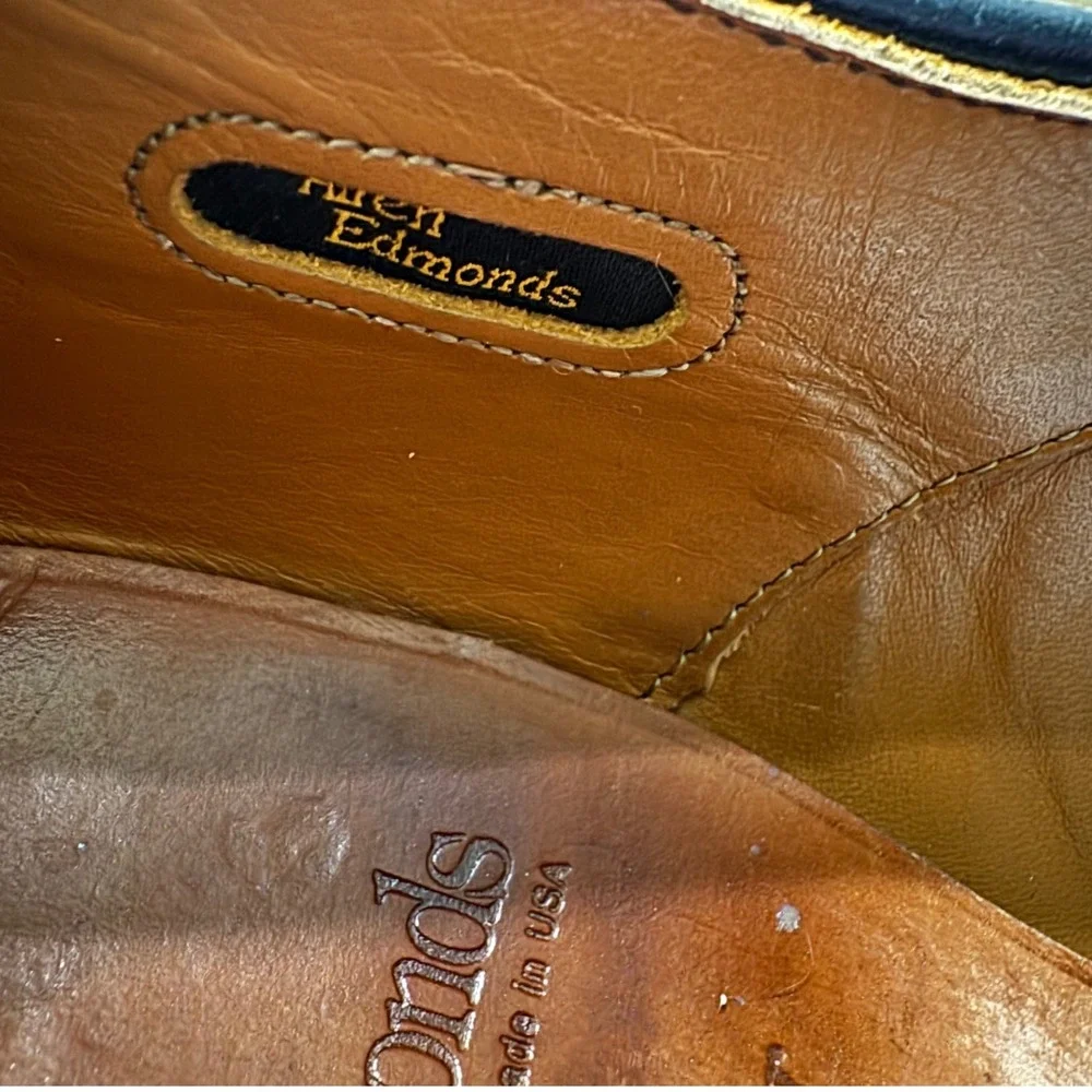 Allen Edmonds McAllister Wingtip Oxford‎ Mens 10.5 C Black Brogue Leather